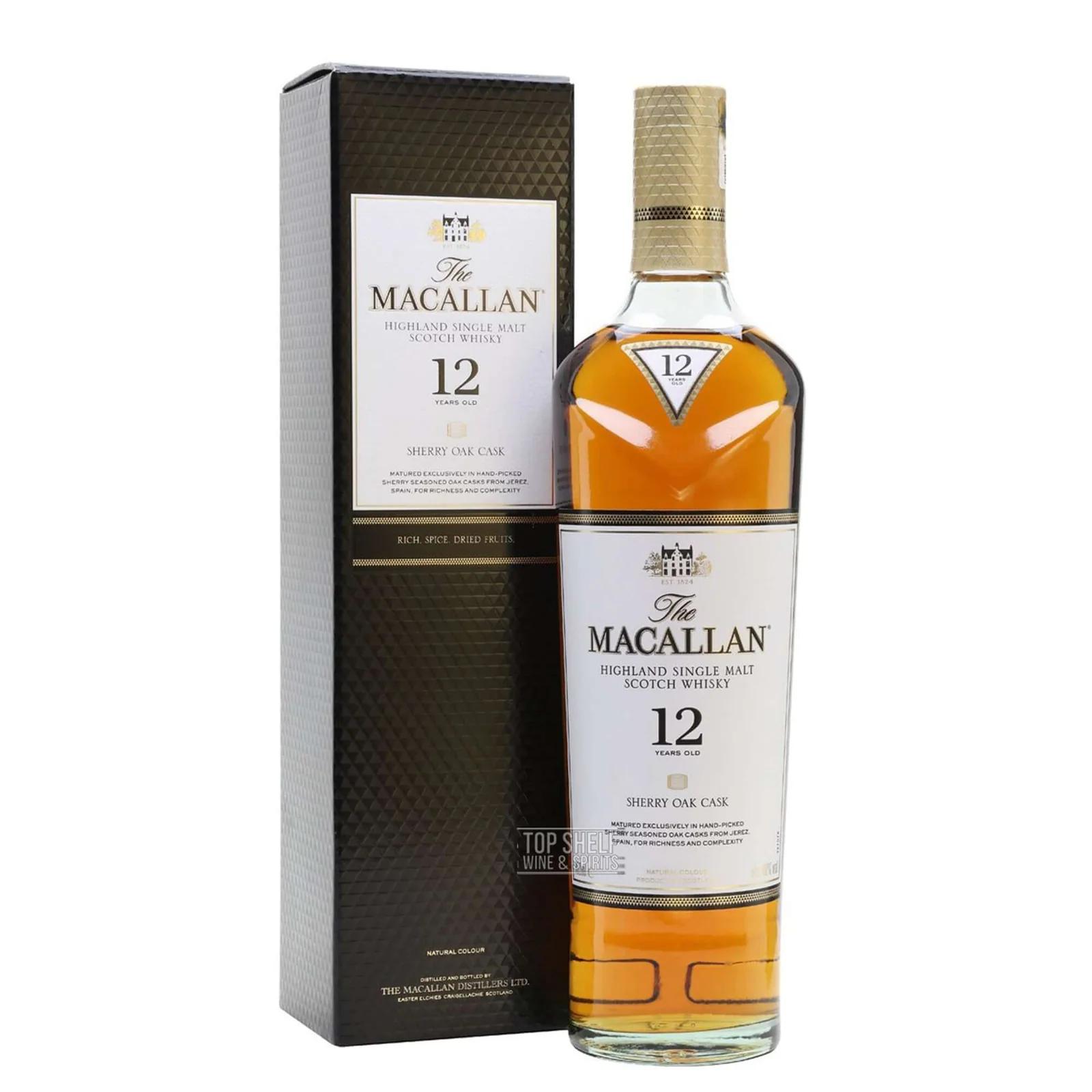 The Macallan Sherry Oak 12 Year Old Single Malt Scotch Whisky 750ml